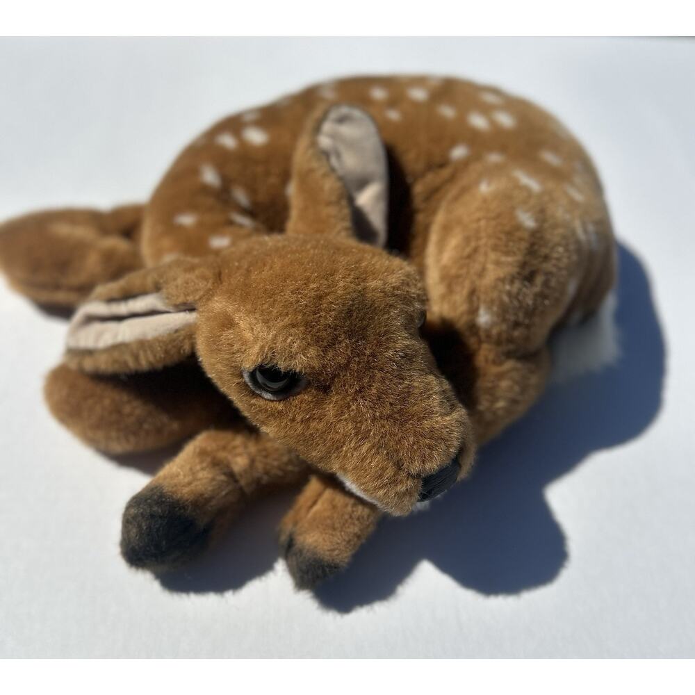 Vintage 18" Classique By Dakin Life-Like Laying Fawn Deer Plush Woodland Baby